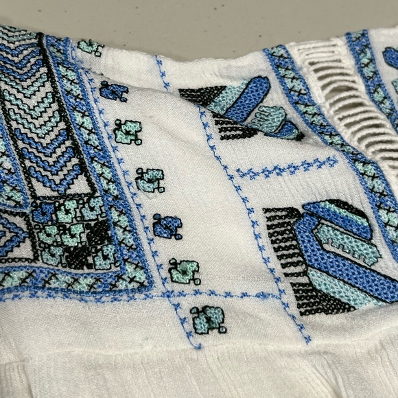 FREE PEOPLE Rhiannon Embroidered Tie Back Babydoll Mini Dress - Picture 6 of 15